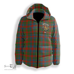 ScotsTee Shop Scottish MacGowan Ancient Crest Tartan Down Jacket Winter White Duck Down Plaid