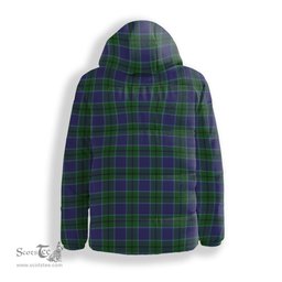ScotsTee Shop Scottish Scott Green Sir Walter Crest Tartan Down Jacket Winter White Duck Down Plaid