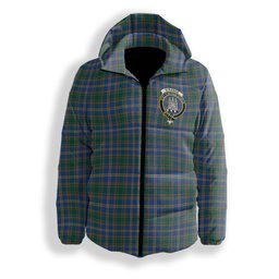 ScotsTee Shop Scottish Strange of Balkaskie Modern Crest Tartan Down Jacket Winter White Duck Down Plaid
