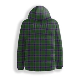 ScotsTee Shop Scottish Sinclair Green Crest Tartan Down Jacket Winter White Duck Down Plaid