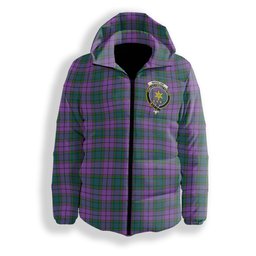 ScotsTee Shop Scottish Wardlaw Ancient Crest Tartan Down Jacket Winter White Duck Down Plaid