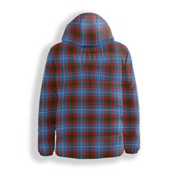 ScotsTee Shop Scottish Pennycook Crest Tartan Down Jacket Winter White Duck Down Plaid