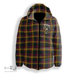 ScotsTee Shop Scottish McMillan Modern Crest Tartan Down Jacket Winter White Duck Down Plaid