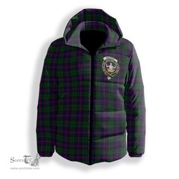 ScotsTee Shop Scottish Urquhart Crest Tartan Down Jacket Winter White Duck Down Plaid