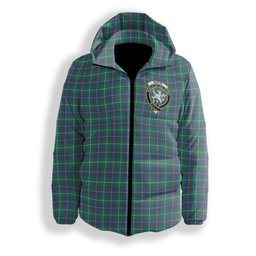 ScotsTee Shop Scottish Inglis Ancient Crest Tartan Down Jacket Winter White Duck Down Plaid