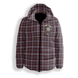 ScotsTee Shop Scottish Jardine of Castlemilk Modern Crest Tartan Down Jacket Winter White Duck Down Plaid