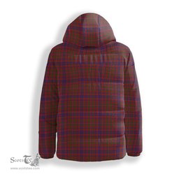 ScotsTee Shop Scottish McLeod Red Crest Tartan Down Jacket Winter White Duck Down Plaid