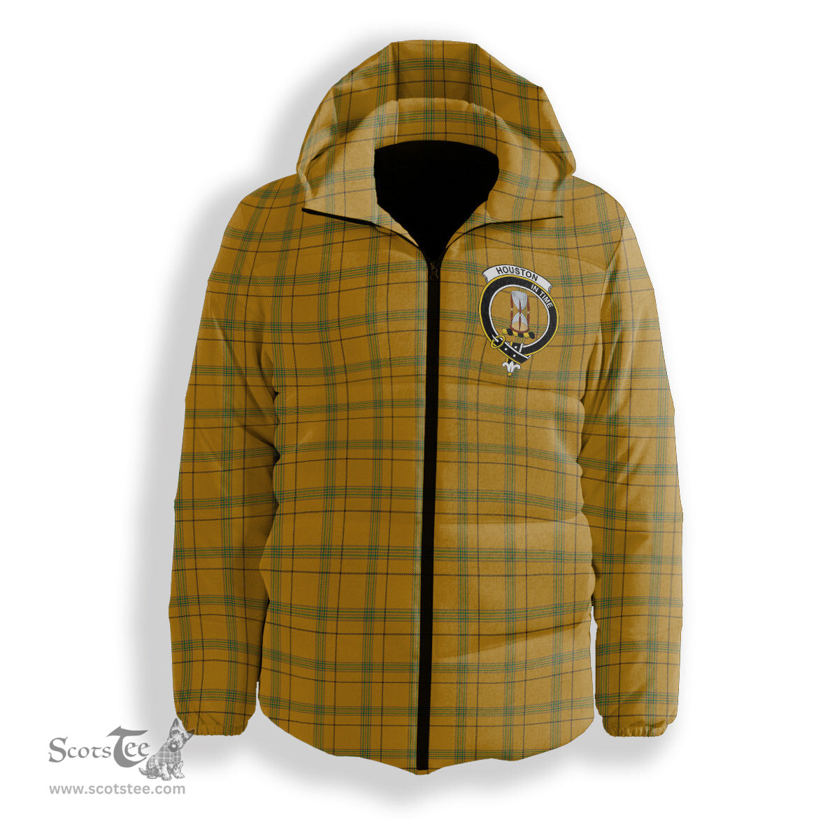 ScotsTee Shop Scottish Houston Ancient Crest Tartan Down Jacket Winter White Duck Down Plaid
