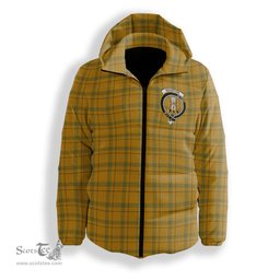 ScotsTee Shop Scottish Houston Ancient Crest Tartan Down Jacket Winter White Duck Down Plaid