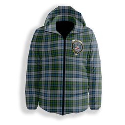 ScotsTee Shop Scottish McNeil Dress Crest Tartan Down Jacket Winter White Duck Down Plaid