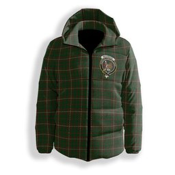 ScotsTee Shop Scottish MacKinnon Hunting 2 Crest Tartan Down Jacket Winter White Duck Down Plaid