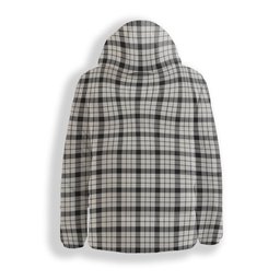ScotsTee Shop Scottish MacFarlane Black White Ancient Crest Tartan Down Jacket Winter White Duck Down Plaid