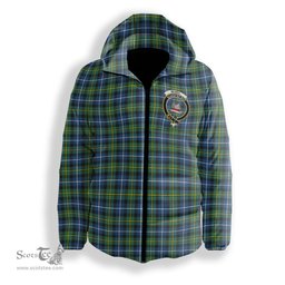 ScotsTee Shop Scottish McNeil of Barra Ancient Crest Tartan Down Jacket Winter White Duck Down Plaid
