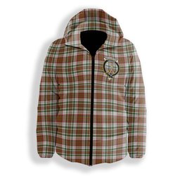 ScotsTee Shop Scottish MacAlister Dress Ancient Crest Tartan Down Jacket Winter White Duck Down Plaid