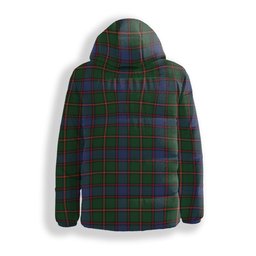 ScotsTee Shop Scottish Skene Crest Tartan Down Jacket Winter White Duck Down Plaid