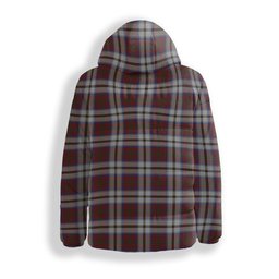 ScotsTee Shop Scottish McCulloch Dress Crest Tartan Down Jacket Winter White Duck Down Plaid