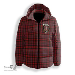 ScotsTee Shop Scottish MacAlister Crest Tartan Down Jacket Winter White Duck Down Plaid