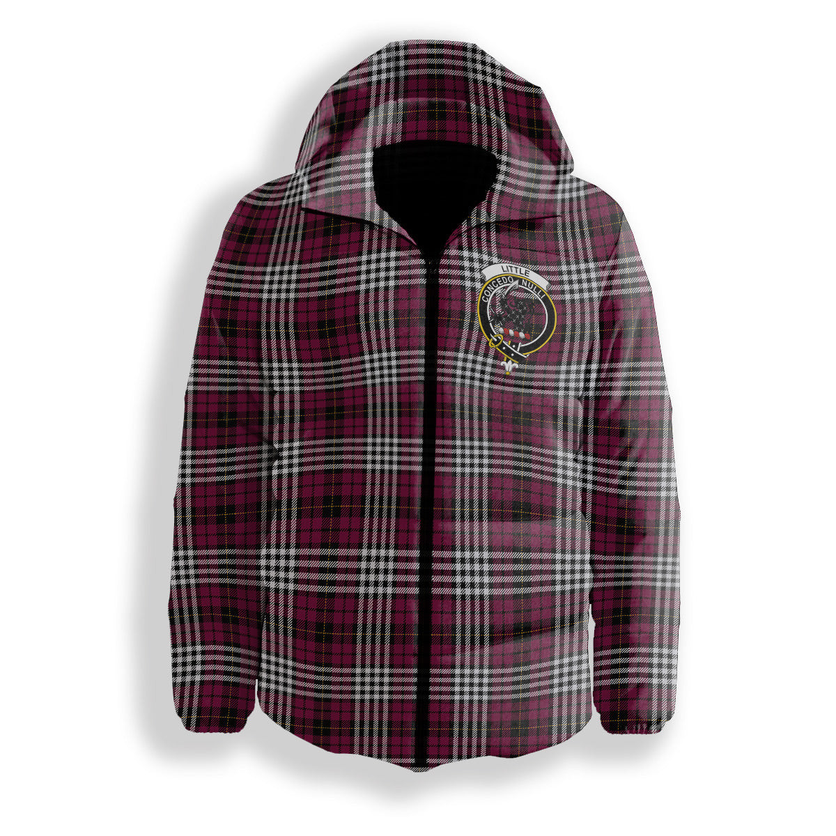 ScotsTee Shop Scottish Little of Morton Rigg Modern Crest Tartan Down Jacket Winter White Duck Down Plaid