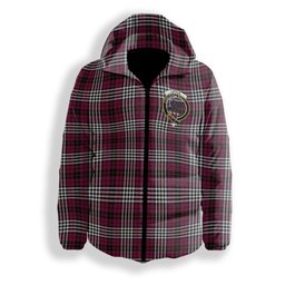 ScotsTee Shop Scottish Little of Morton Rigg Modern Crest Tartan Down Jacket Winter White Duck Down Plaid