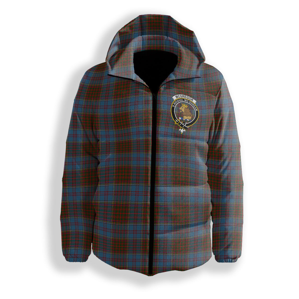 ScotsTee Shop Scottish McGregor Hastie Crest Tartan Down Jacket Winter White Duck Down Plaid