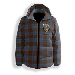 ScotsTee Shop Scottish McGregor Hastie Crest Tartan Down Jacket Winter White Duck Down Plaid