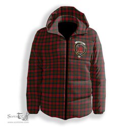 ScotsTee Shop Scottish MacDuff Crest Tartan Down Jacket Winter White Duck Down Plaid