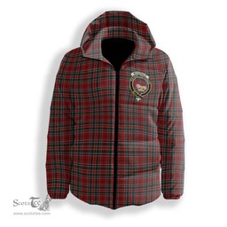ScotsTee Shop Scottish McDonald of Lochmaddy Crest Tartan Down Jacket Winter White Duck Down Plaid