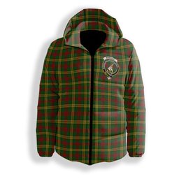 ScotsTee Shop Scottish McMillan Society of Glasgow Crest Tartan Down Jacket Winter White Duck Down Plaid