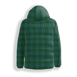 ScotsTee Shop Scottish Irvine of Bonshaw Crest Tartan Down Jacket Winter White Duck Down Plaid