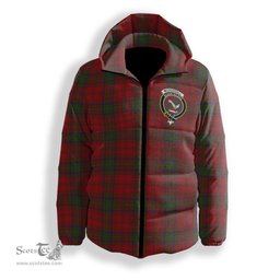 ScotsTee Shop Scottish McDougall Modern Crest Tartan Down Jacket Winter White Duck Down Plaid