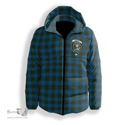 ScotsTee Shop Scottish Murray of Elibank Crest Tartan Down Jacket Winter White Duck Down Plaid
