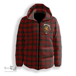 ScotsTee Shop Scottish Nicolson MacNicol Crest Tartan Down Jacket Winter White Duck Down Plaid