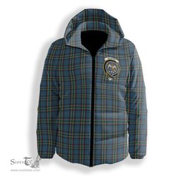 ScotsTee Shop Scottish Ralston UK Crest Tartan Down Jacket Winter White Duck Down Plaid