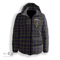 ScotsTee Shop Scottish McClelland Modern Crest Tartan Down Jacket Winter White Duck Down Plaid