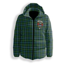 ScotsTee Shop Scottish MacLeod of Skye Ancient Crest Tartan Down Jacket Winter White Duck Down Plaid