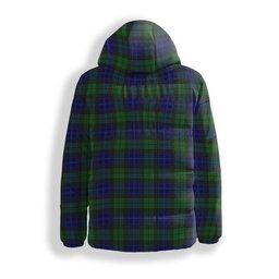 ScotsTee Shop Scottish MacKay 1819 Crest Tartan Down Jacket Winter White Duck Down Plaid