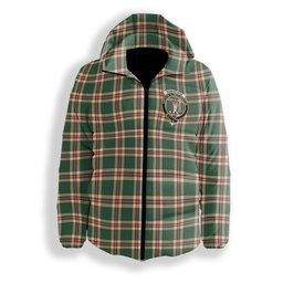 ScotsTee Shop Scottish Robertson Dress Ancient Crest Tartan Down Jacket Winter White Duck Down Plaid