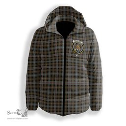 ScotsTee Shop Scottish MacKenzie Weathered Crest Tartan Down Jacket Winter White Duck Down Plaid