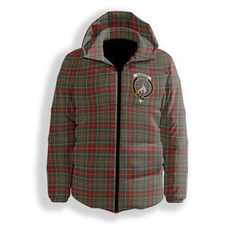 ScotsTee Shop Scottish Muirhead Hunting Modern Crest Tartan Down Jacket Winter White Duck Down Plaid