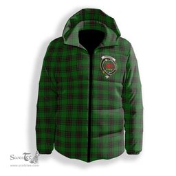 ScotsTee Shop Scottish Primrose Crest Tartan Down Jacket Winter White Duck Down Plaid