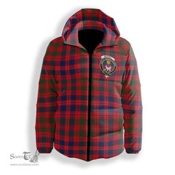 ScotsTee Shop Scottish McColl Old Modern Crest Tartan Down Jacket Winter White Duck Down Plaid