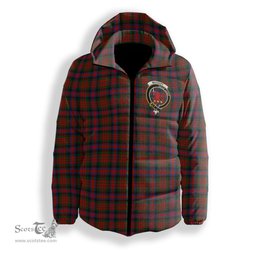 ScotsTee Shop Scottish MacDuff 3 Crest Tartan Down Jacket Winter White Duck Down Plaid