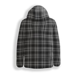 ScotsTee Shop Scottish Stewart Black and White Crest Tartan Down Jacket Winter White Duck Down Plaid