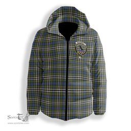 ScotsTee Shop Scottish McDonell of Glengarry Dress Ancient Crest Tartan Down Jacket Winter White Duck Down Plaid