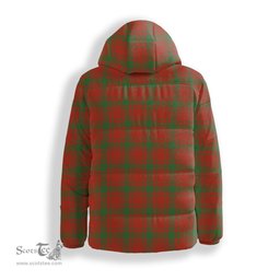 ScotsTee Shop Scottish MacQuarrie Ancient Crest Tartan Down Jacket Winter White Duck Down Plaid