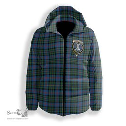 ScotsTee Shop Scottish MacCallum of Berwick Ancient Crest Tartan Down Jacket Winter White Duck Down Plaid