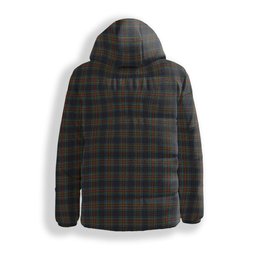 ScotsTee Shop Scottish Stewart Black 2 Crest Tartan Down Jacket Winter White Duck Down Plaid
