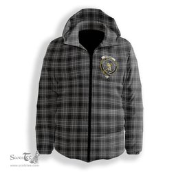 ScotsTee Shop Scottish Stewart Mourning 3 Crest Tartan Down Jacket Winter White Duck Down Plaid