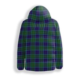 ScotsTee Shop Scottish Wallace Blue Crest Tartan Down Jacket Winter White Duck Down Plaid