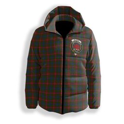 ScotsTee Shop Scottish Wilson Janet Crest Tartan Down Jacket Winter White Duck Down Plaid